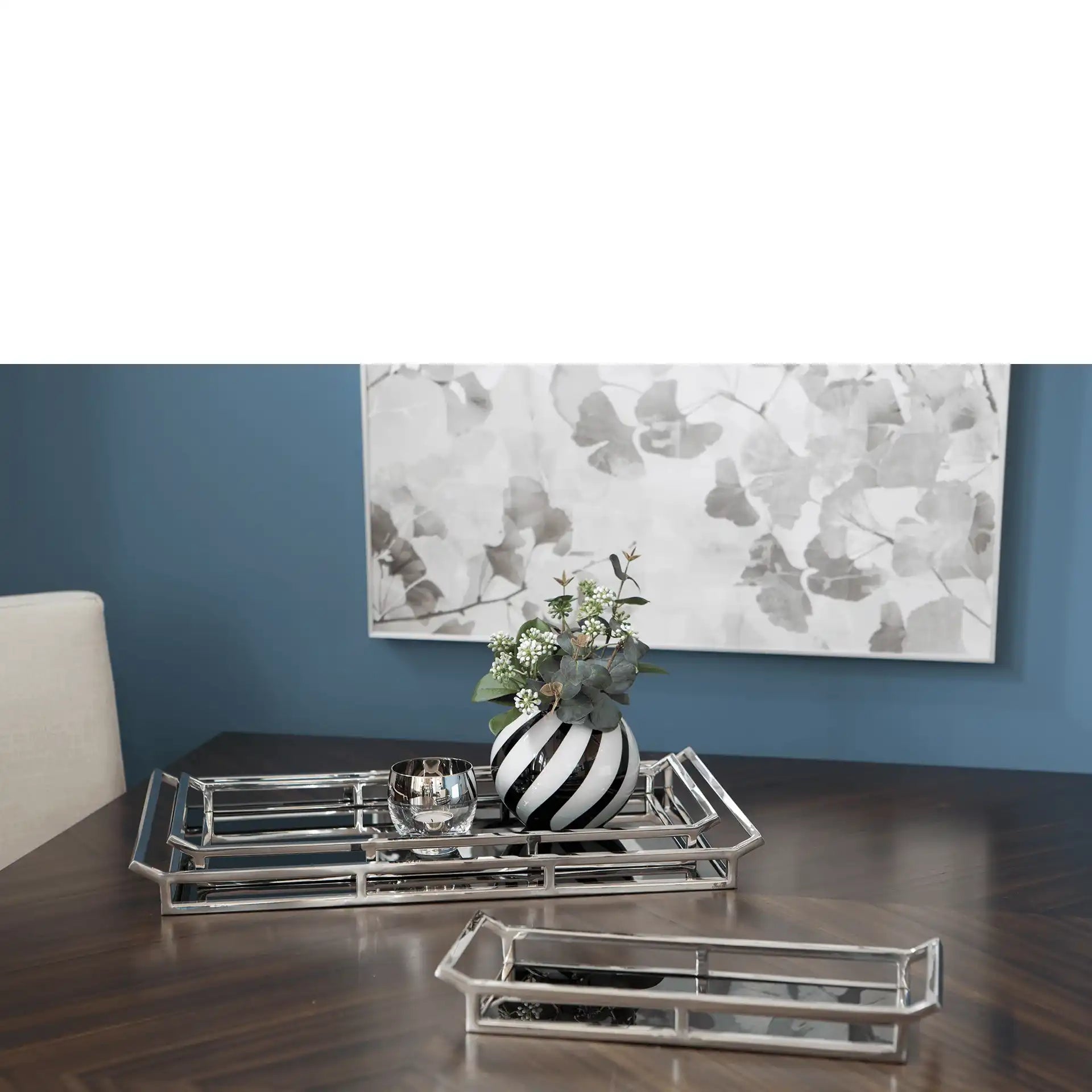 Piano Tablett Serviertablett Dekoration Deko Edelstahl Geschirrtablett poliert - HomeDesign Knaus
