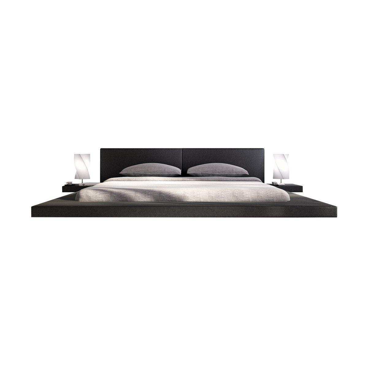 Polsterbett 140x200 cm schwarz Kunstleder-Optik - HomeDesign Knaus