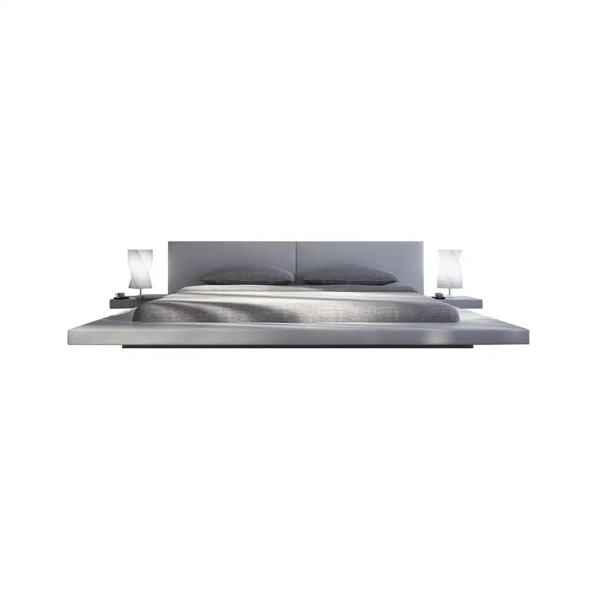 Polsterbett 140x200 cm weiß Kunstleder-Optik - HomeDesign Knaus