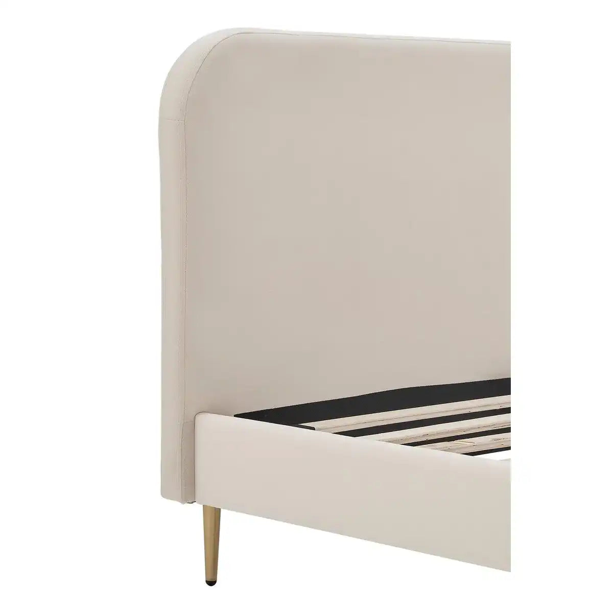 Polsterbett mit Samtbezug Beige 140x200 cm - HomeDesign Knaus