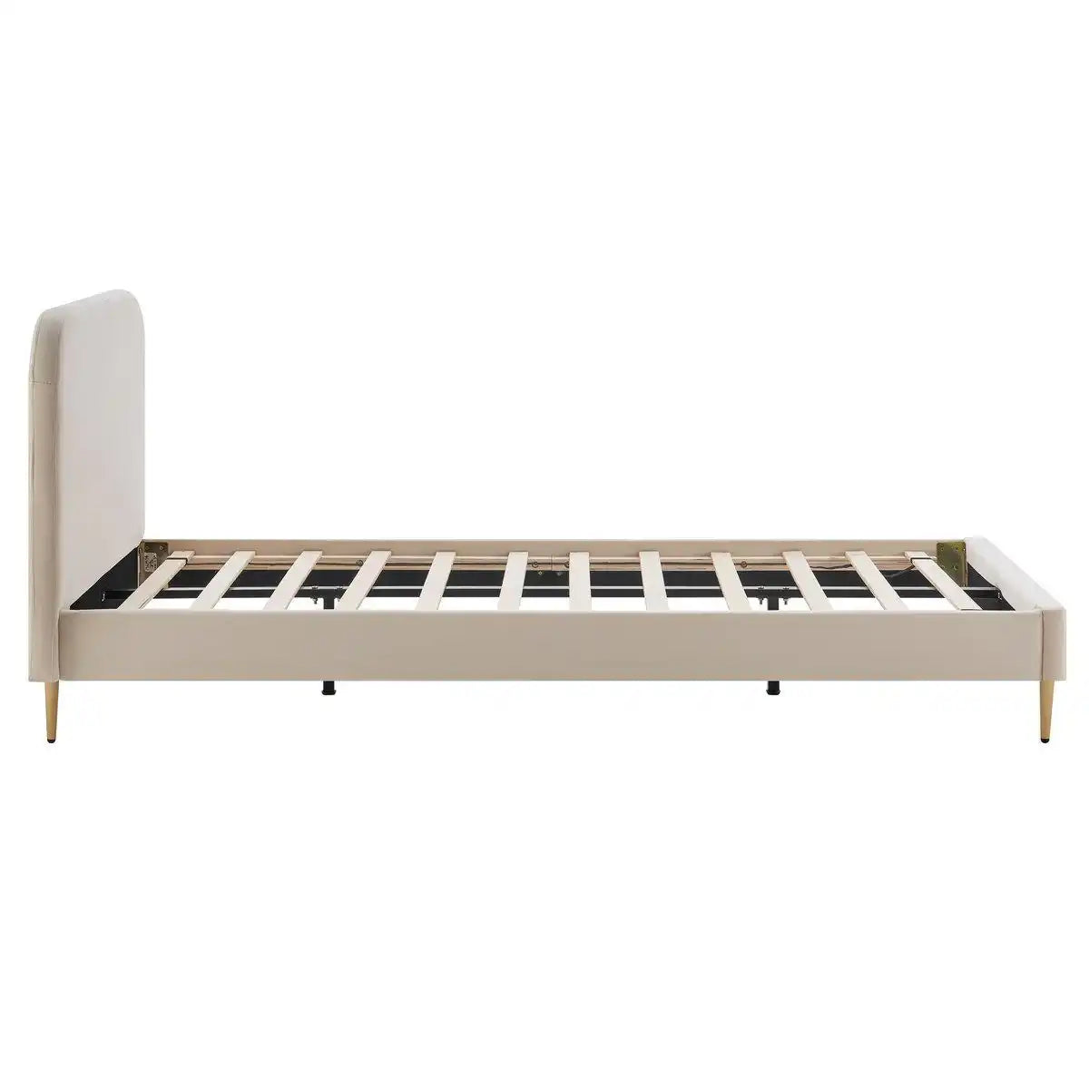 Polsterbett mit Samtbezug Beige 90x200 cm - HomeDesign Knaus
