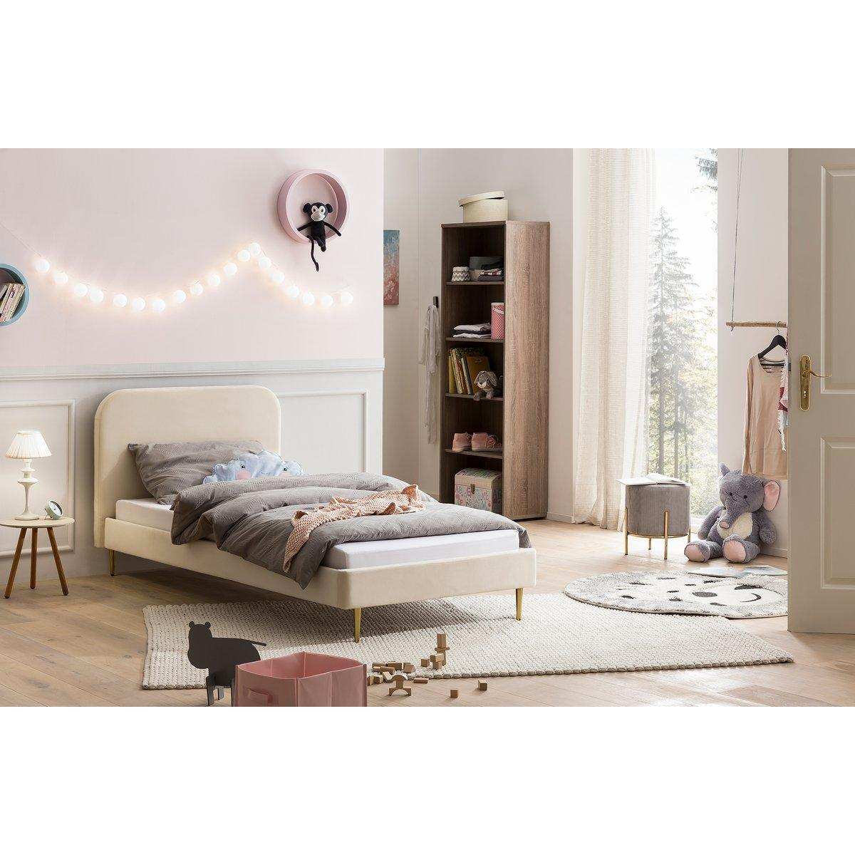Polsterbett mit Samtbezug Beige 90x200 cm - HomeDesign Knaus