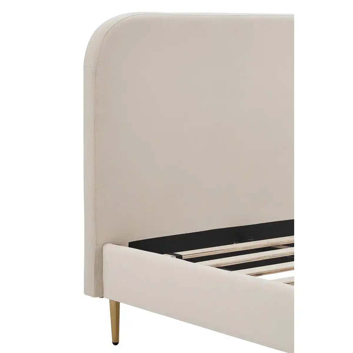 Polsterbett mit Samtbezug Beige 90x200 cm - HomeDesign Knaus