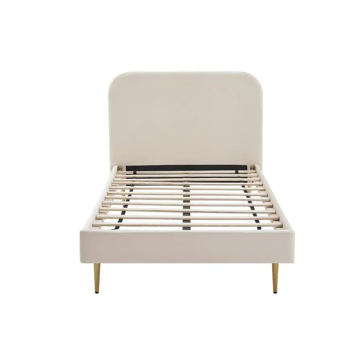 Polsterbett mit Samtbezug Beige 90x200 cm - HomeDesign Knaus