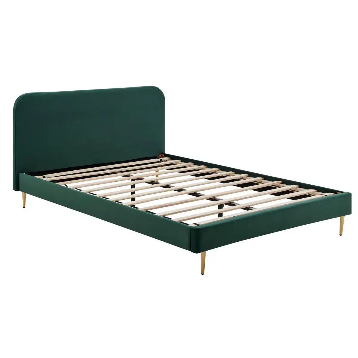 Polsterbett mit Samtbezug Grün 140x200 cm - HomeDesign Knaus