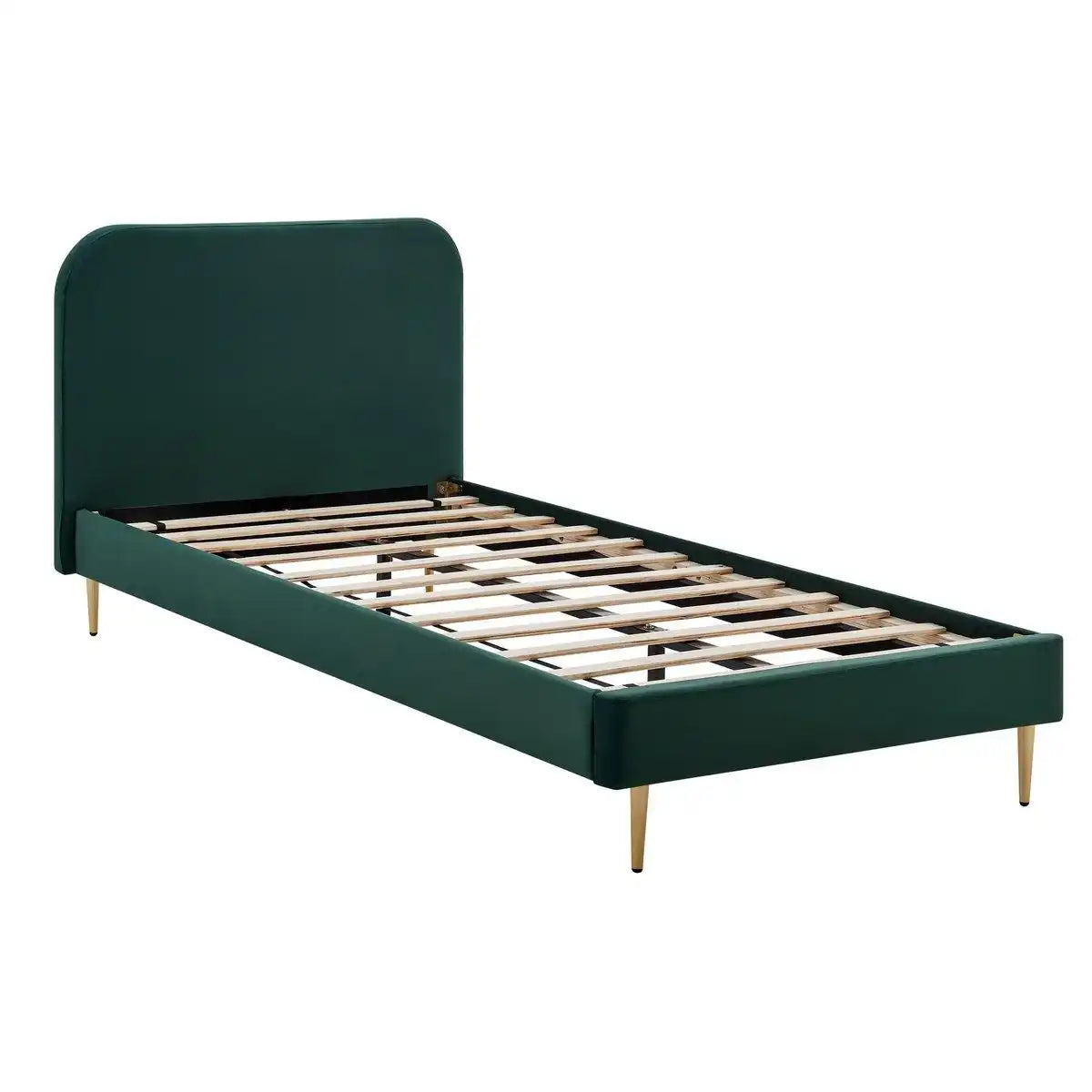 Polsterbett mit Samtbezug Grün 90x200 cm - HomeDesign Knaus