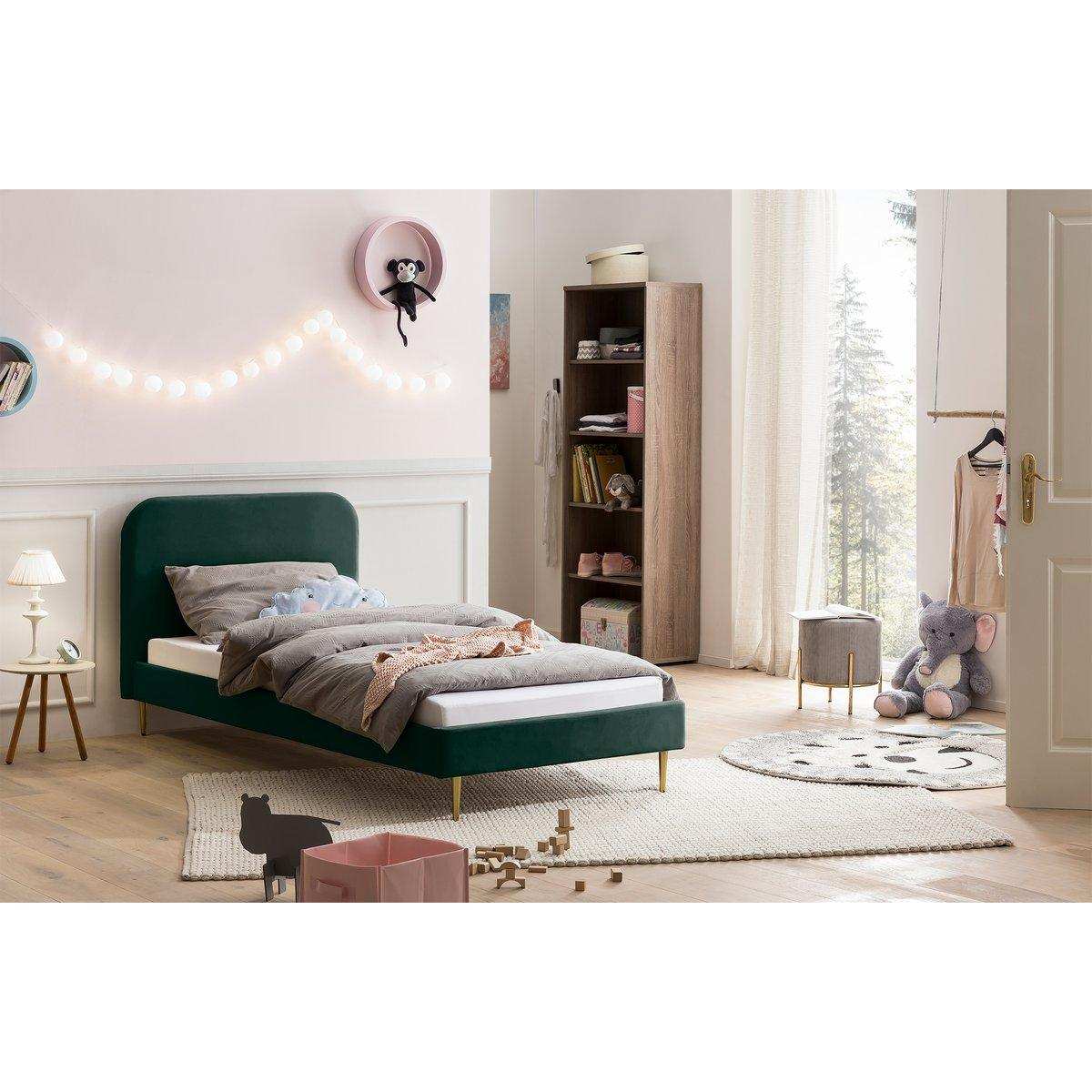 Polsterbett mit Samtbezug Grün 90x200 cm - HomeDesign Knaus