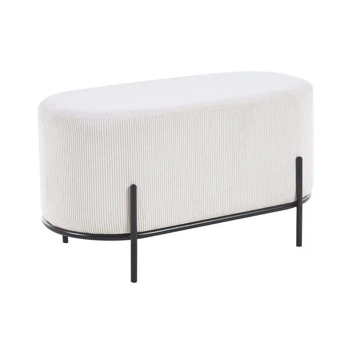 Polsterhocker Cord Optik Beige - HomeDesign Knaus