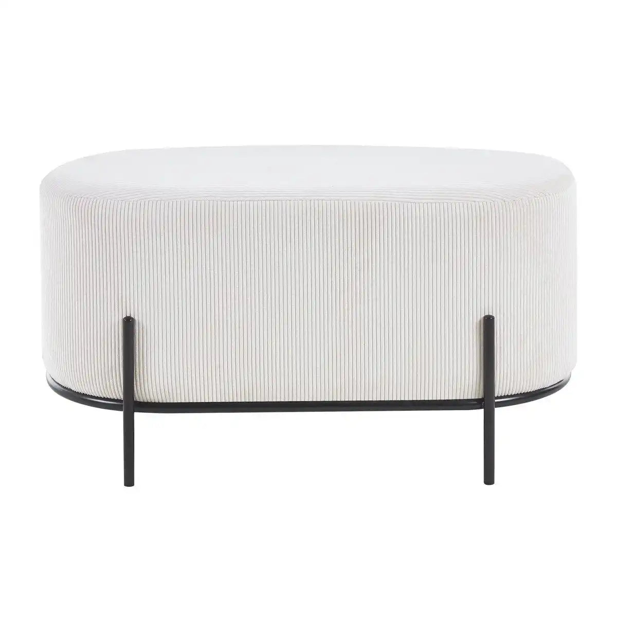 Polsterhocker Cord Optik Beige - HomeDesign Knaus