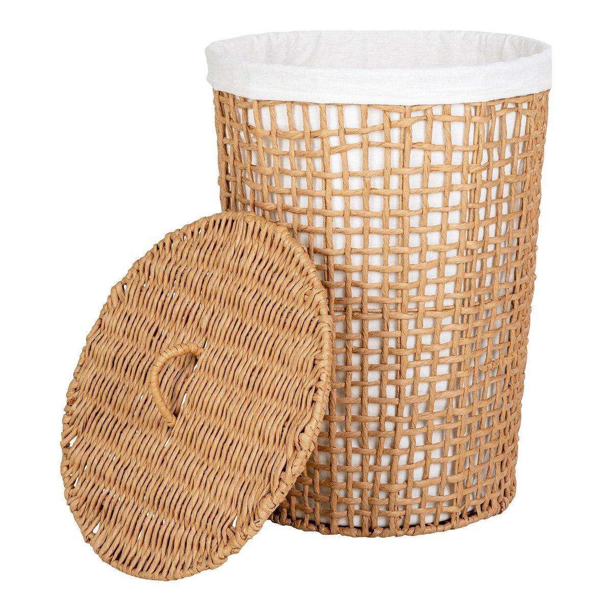 Pomal Wäschekorb – Wäschekorb, Papier, hellbraun/weiß, ø42x56 cm - HomeDesign Knaus