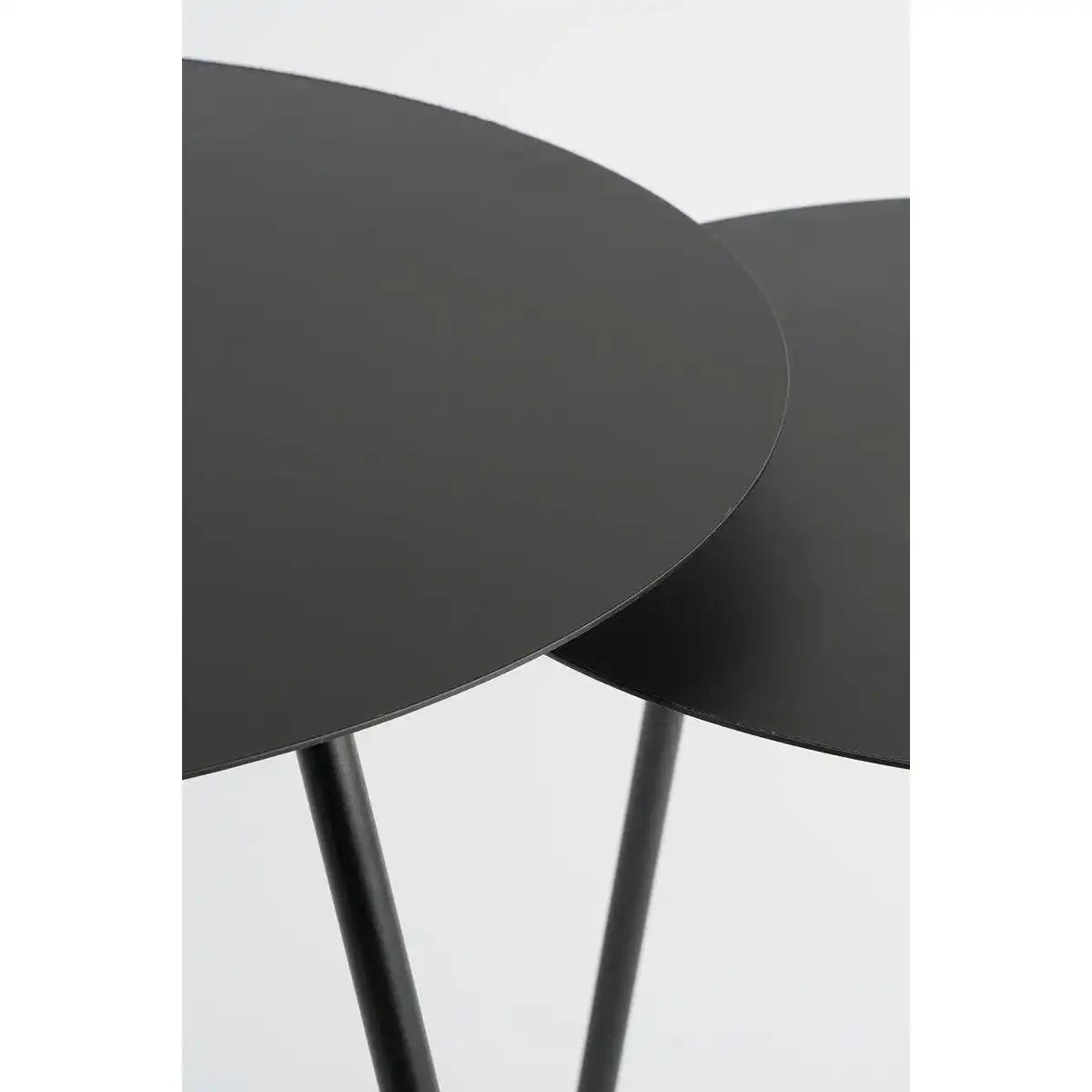 Pontus Beistelltisch – 2er-Set – H45 x Ø55 cm – Metall – Schwarz - HomeDesign Knaus