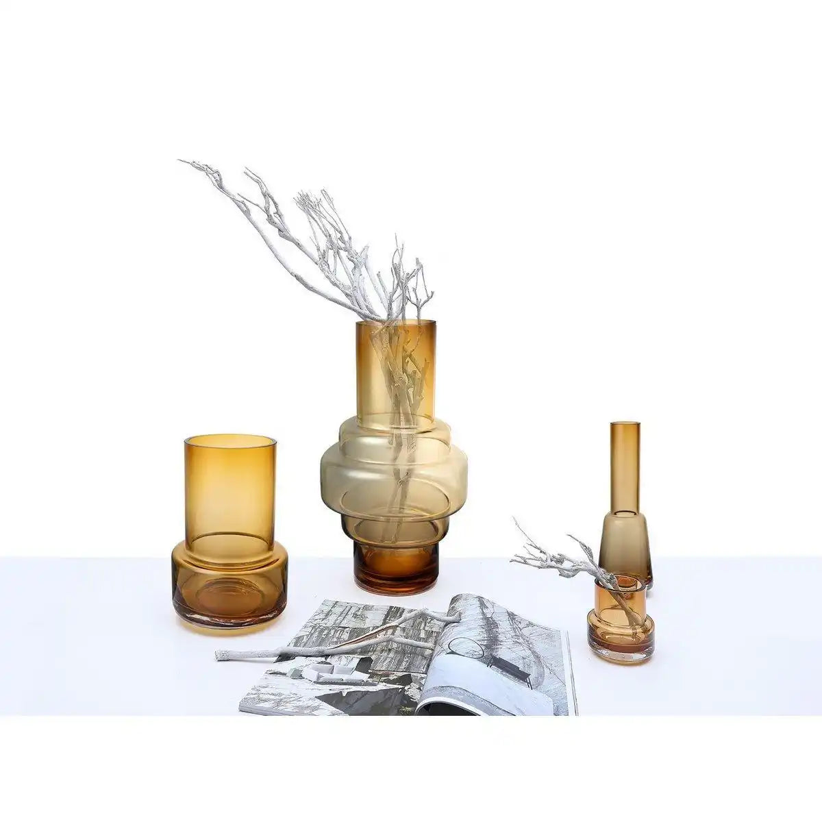 Premium Glasvase im Retro-Stil Handgefertigt 9mm Glas - HomeDesign Knaus