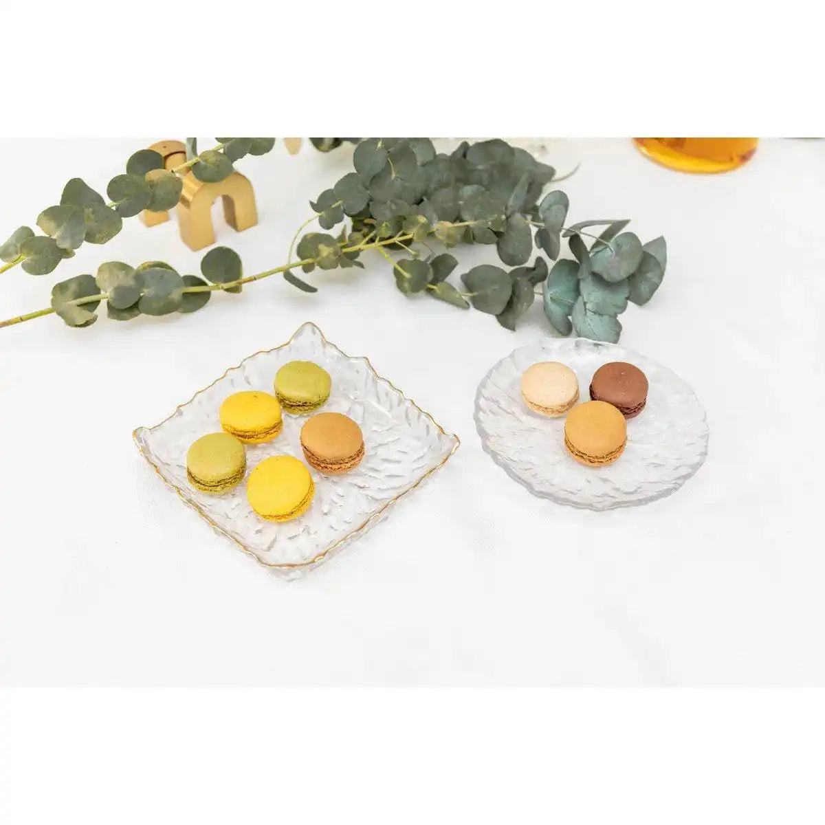 QUADRATISCHER GLASBECHER MIT GOLDRAND 15,5X15,5X3,5CM - HomeDesign Knaus