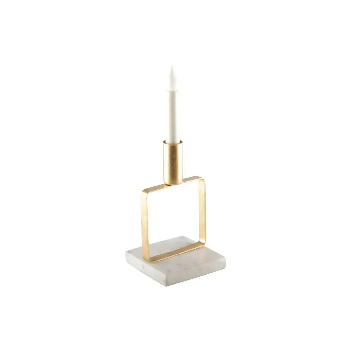 QUADRATISCHER GOLDENER KERZENHALTER MARMORHALTER H. 17 CM - HomeDesign Knaus