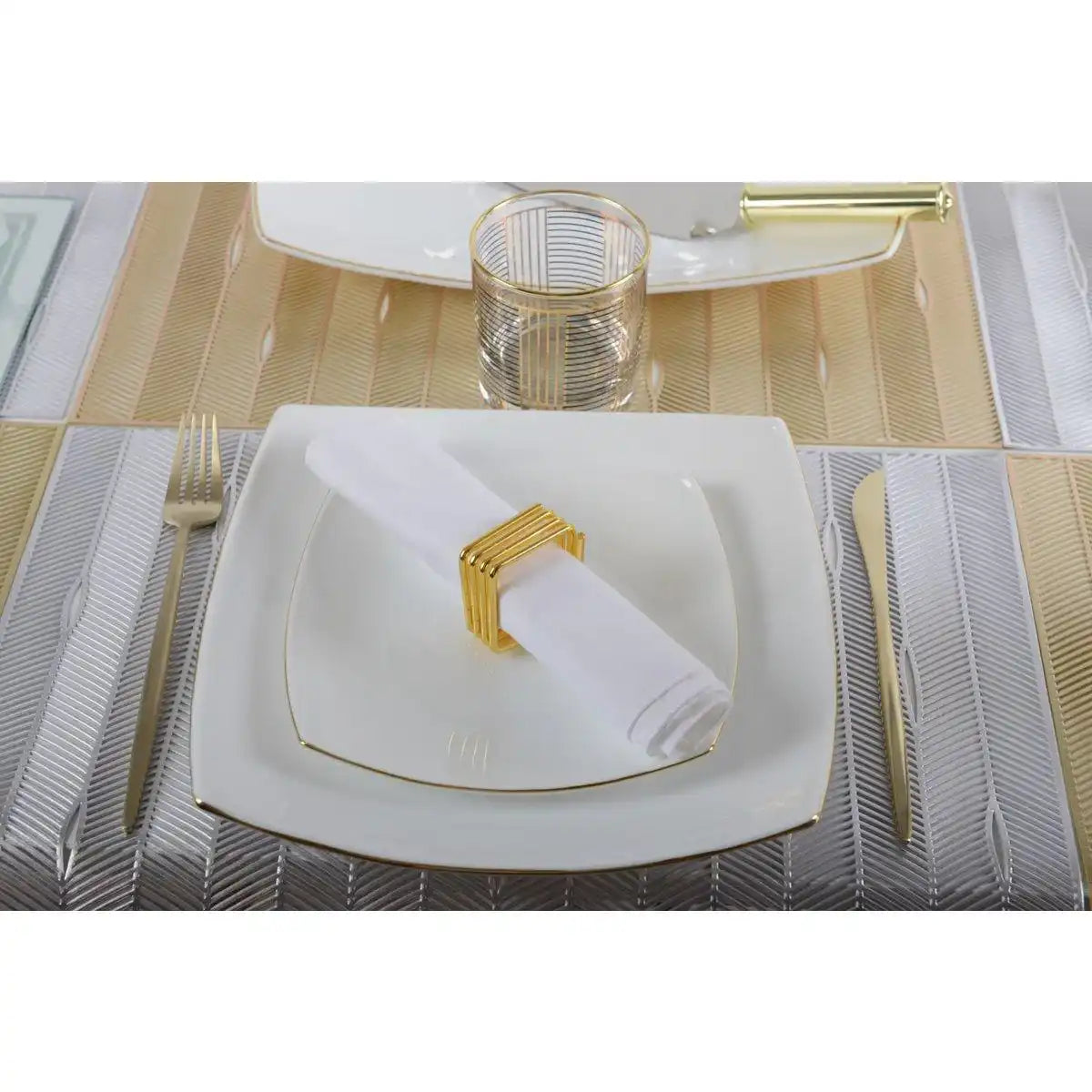 QUADRATISCHES GOLDEN EDGE DESSERT TELLER - HomeDesign Knaus