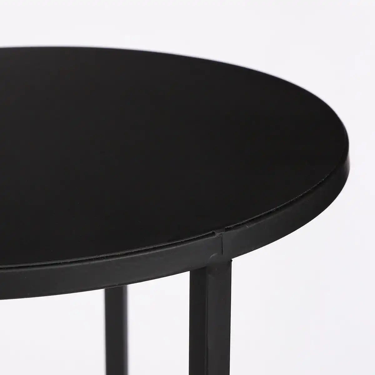 Quinty Beistelltisch – 3er-Set – H50 x Ø32 cm – Metall – Schwarz - HomeDesign Knaus