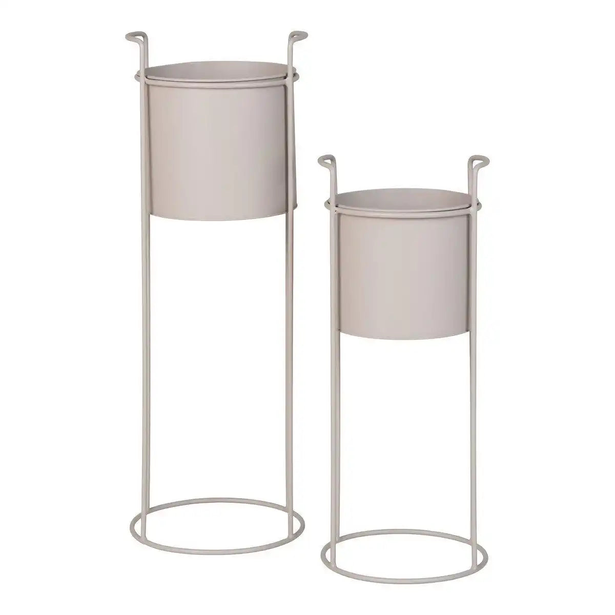 Rabo Flower Stand - Blumenständer, Stahl, Sand, 2er-Set - HomeDesign Knaus