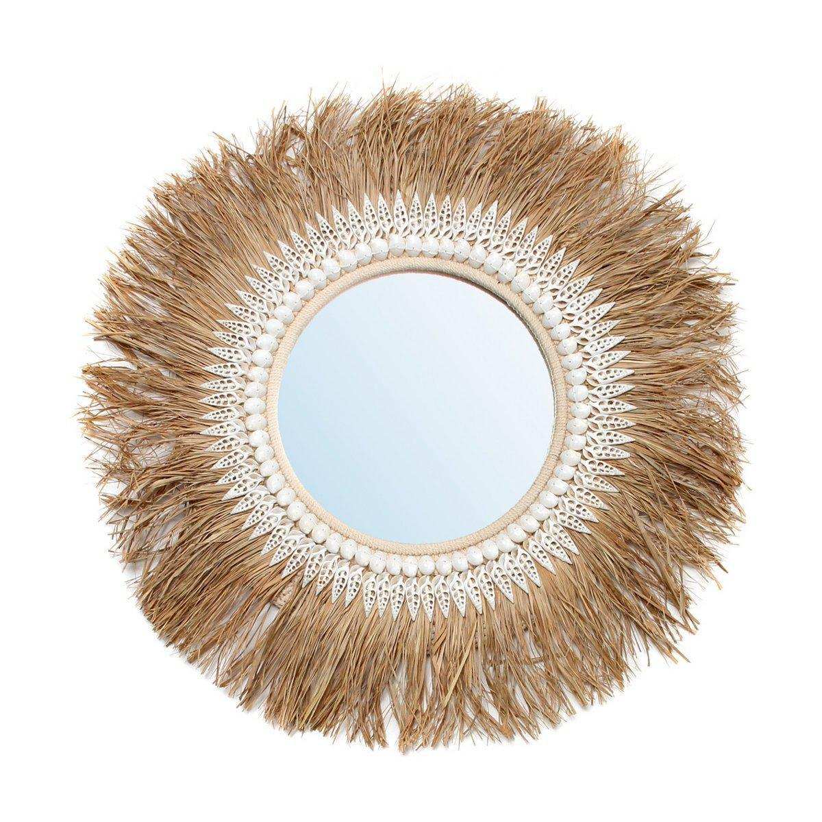 Raffia Ginger Mirror Wandspiegel Natur 75 cm - HomeDesign Knaus