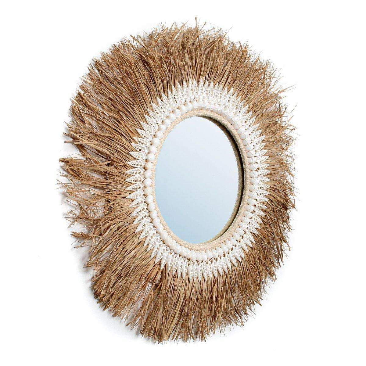 Raffia Ginger Mirror Wandspiegel Natur 75 cm - HomeDesign Knaus