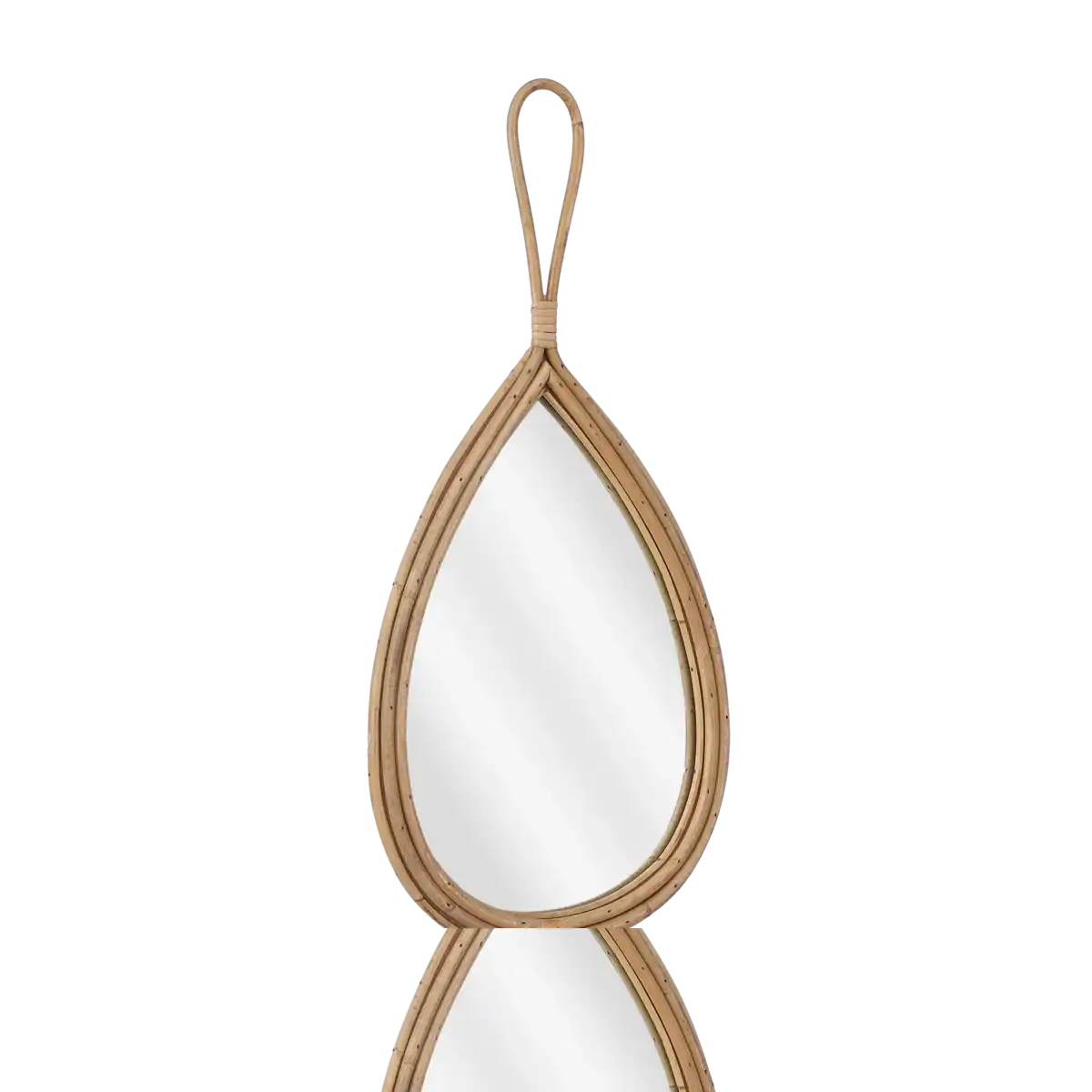 Rainier Wandspiegel – L28 x H59 cm – Rattan – Braun - HomeDesign Knaus