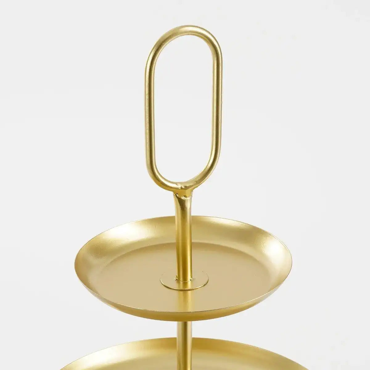 Rama Etagere 2 Ebenen – L28 x B28 x H36 cm – Metall – Gold - HomeDesign Knaus