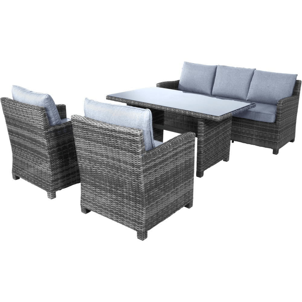 Rattan Garten Set Lounge-Set Esszimmer Jive Rock Eck Bank Garten - HomeDesign Knaus