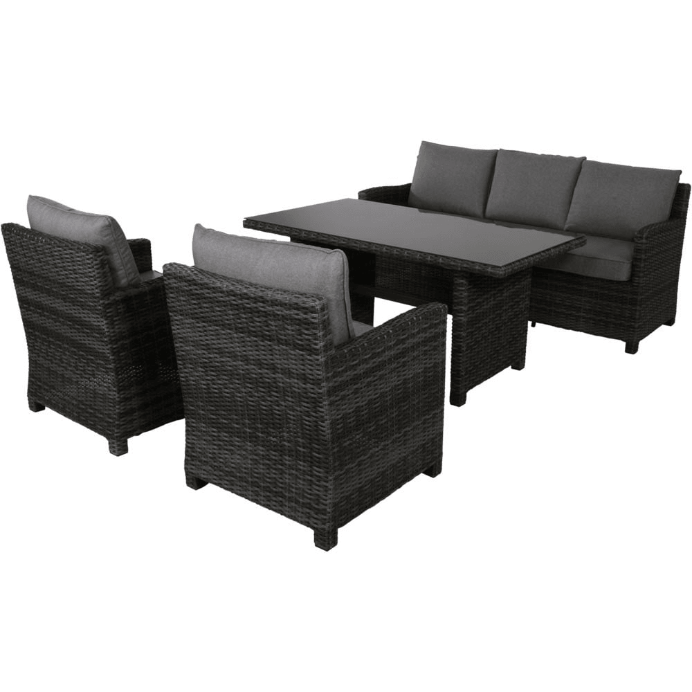 Rattan Garten Set Lounge-Set Esszimmer Jive Rock Eck Bank Garten - HomeDesign Knaus