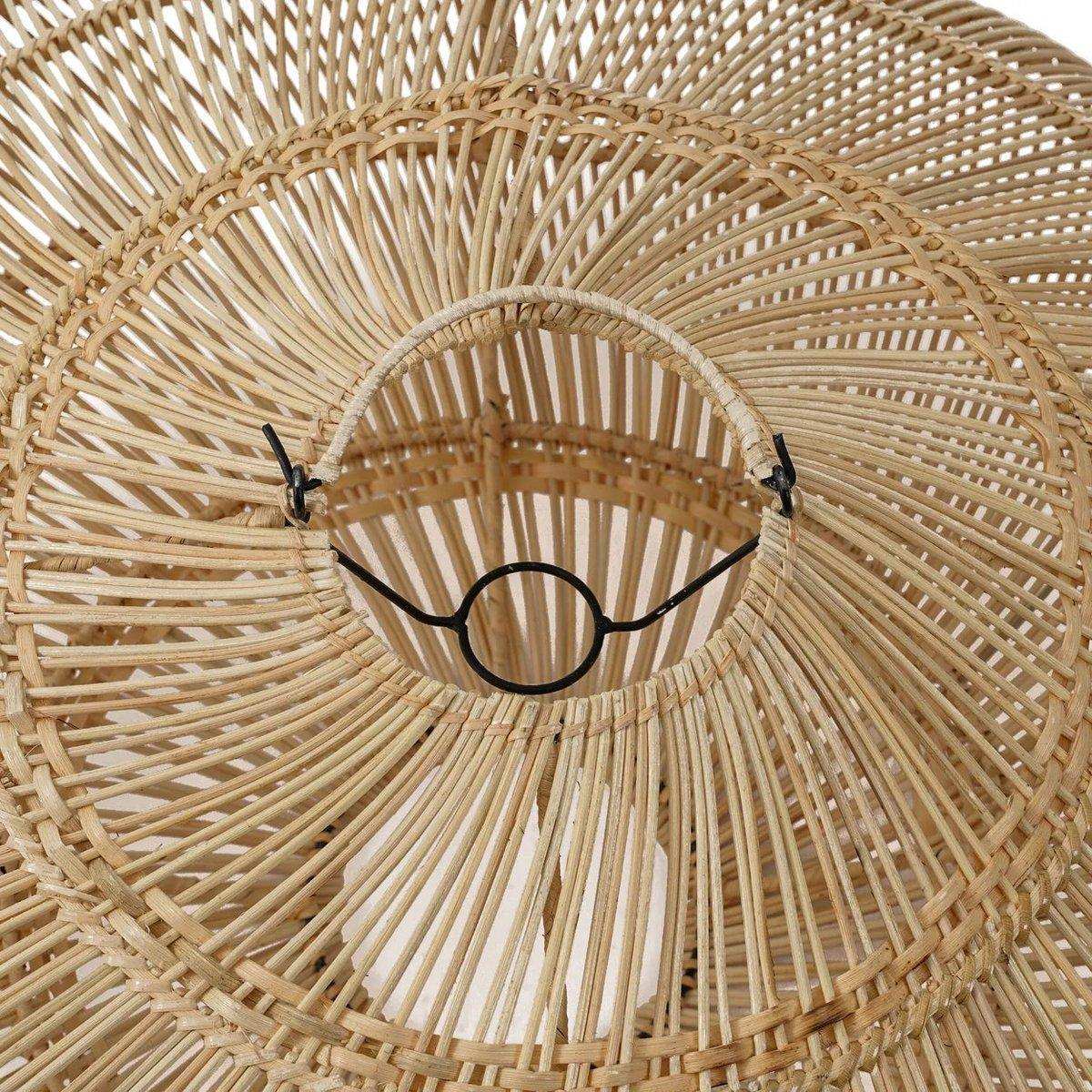 Rattan Macaron Hängeleuichte Natur handgefertigt - HomeDesign Knaus