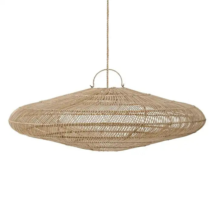 Rattan Macaron Hängeleuichte Natur handgefertigt - HomeDesign Knaus