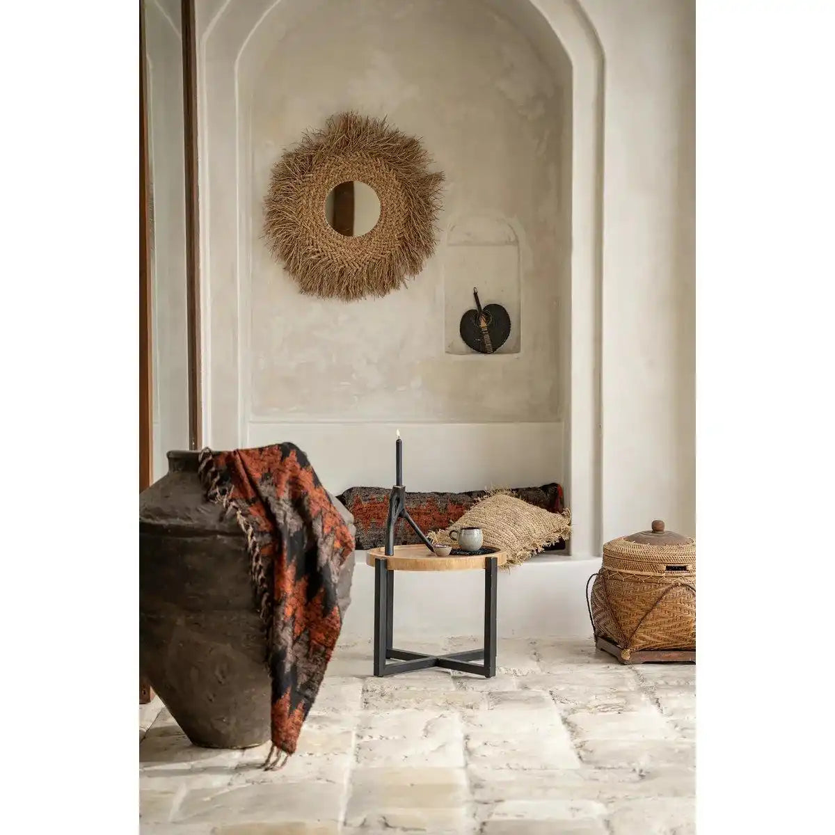 Rattan Wandspiegel Spiegel des frühen Montags Natürlich 75 cm - HomeDesign Knaus