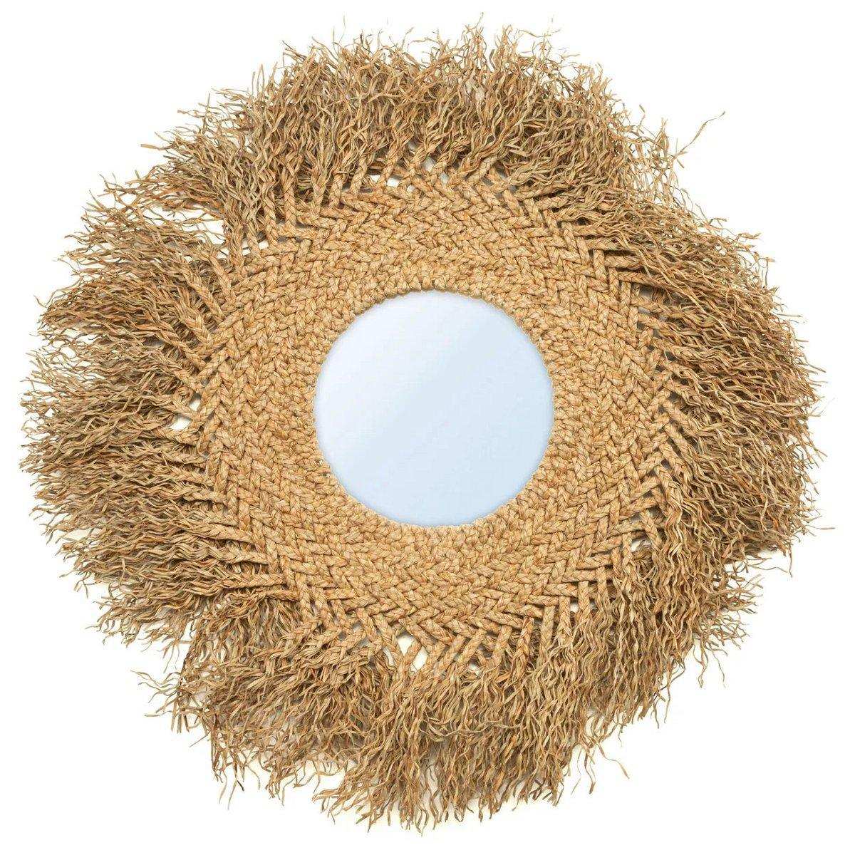 Rattan Wandspiegel Spiegel des frühen Montags Natürlich 75 cm - HomeDesign Knaus