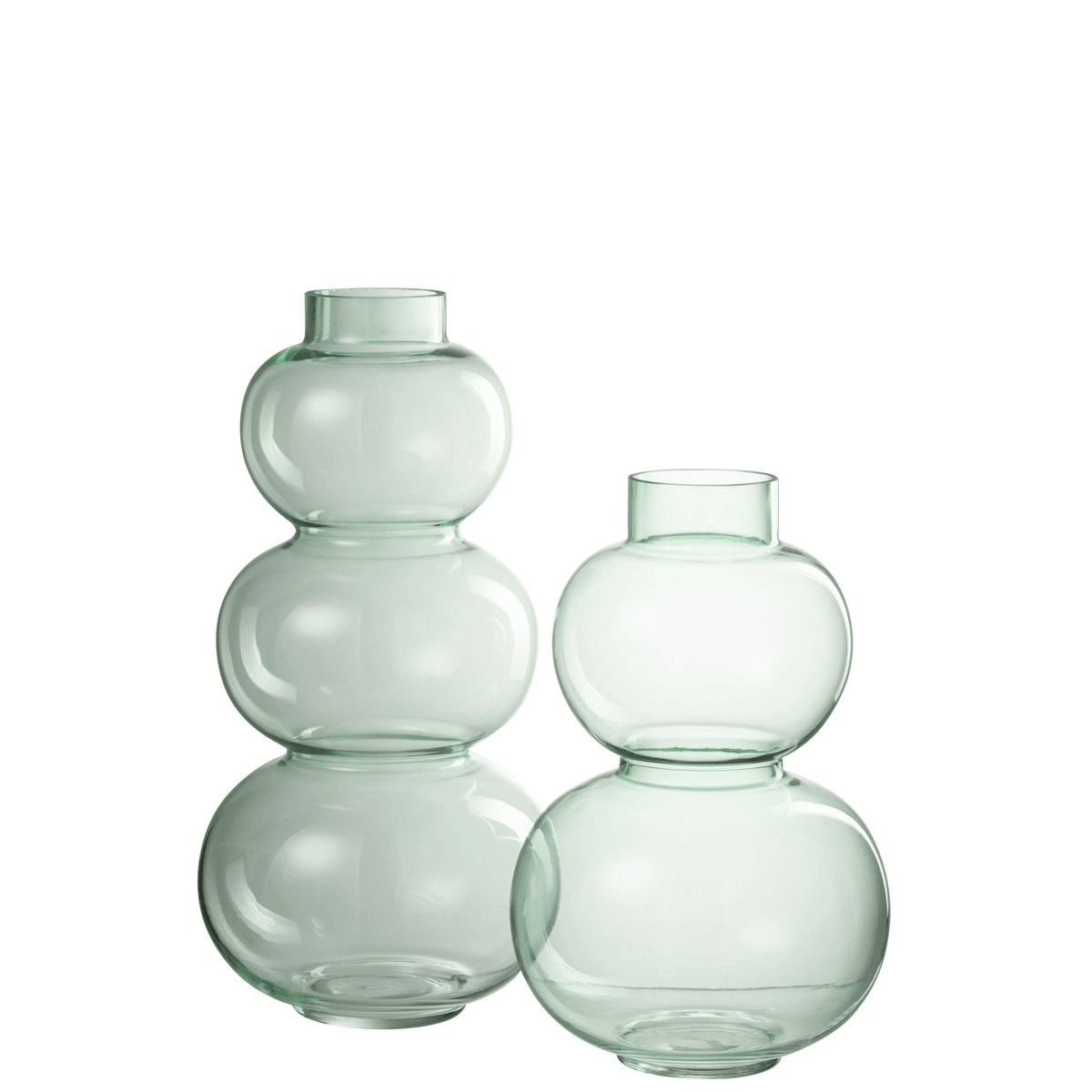 Rauchglas Mundgeblasen Blumenvase Vase Kugelglas Grün - HomeDesign Knaus