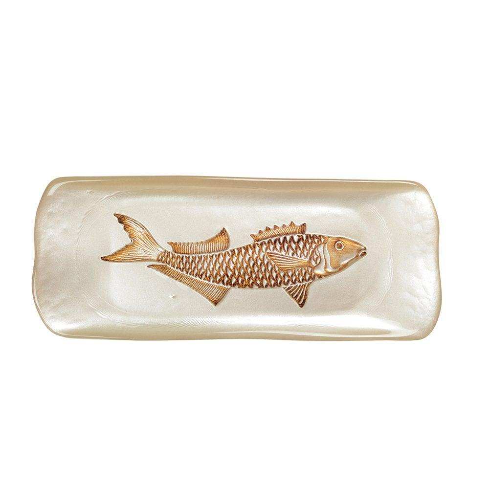 RECHTECKIGE VANILLEFORM MIT GOLDENEN FISCHEN 31,7X12,7CM - HomeDesign Knaus