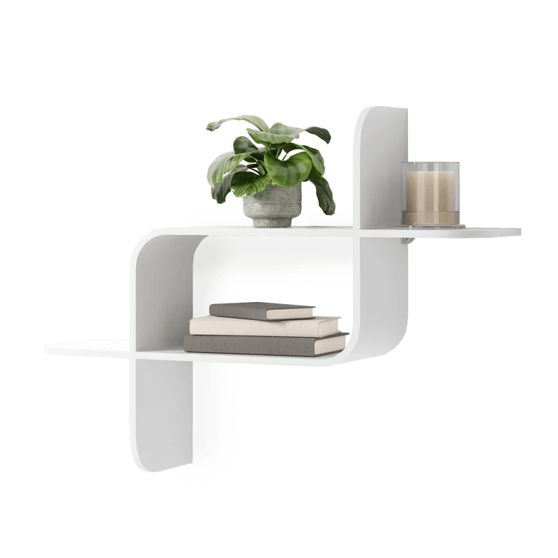 Regal Gebogen Schwarz Weiss Holz - HomeDesign Knaus