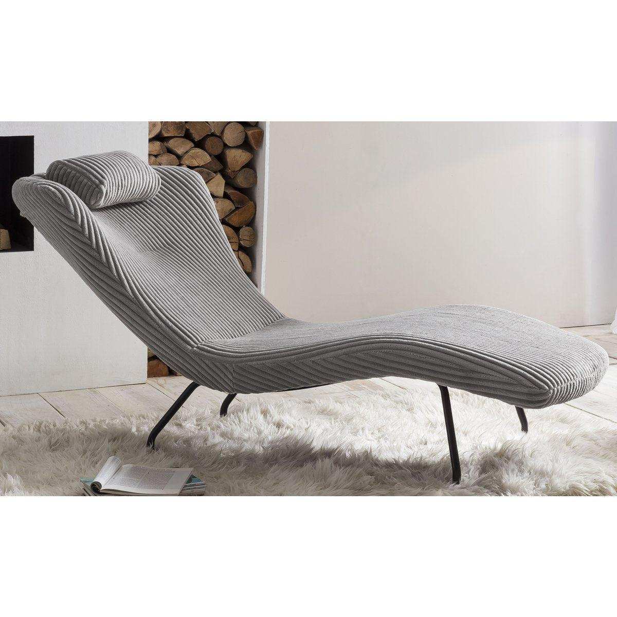 Relaxliege hellgrau Texturstoff - HomeDesign Knaus
