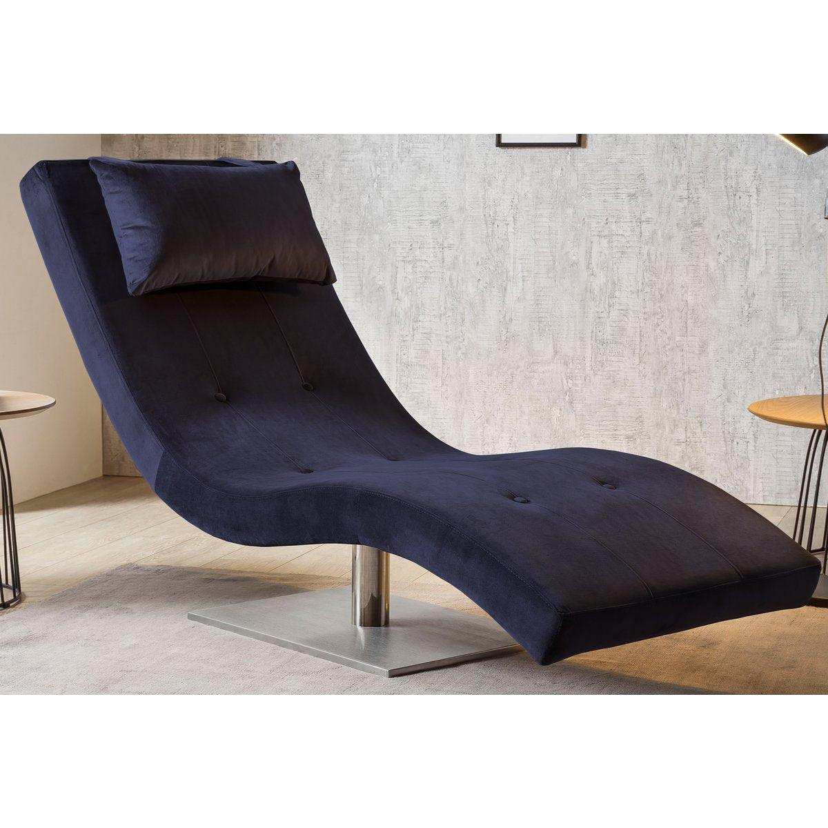 Relaxliege Samt blau - HomeDesign Knaus