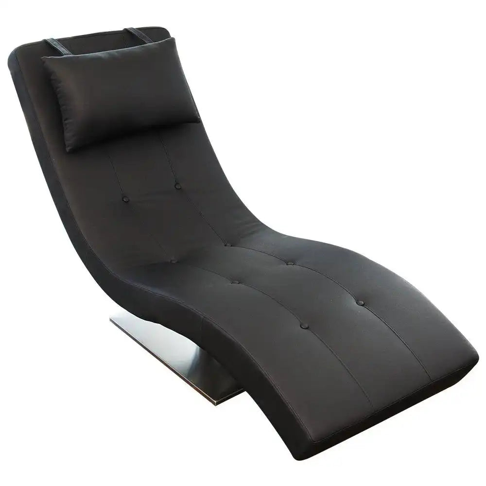 Relaxliege schwarz Kunstleder-Optik - HomeDesign Knaus