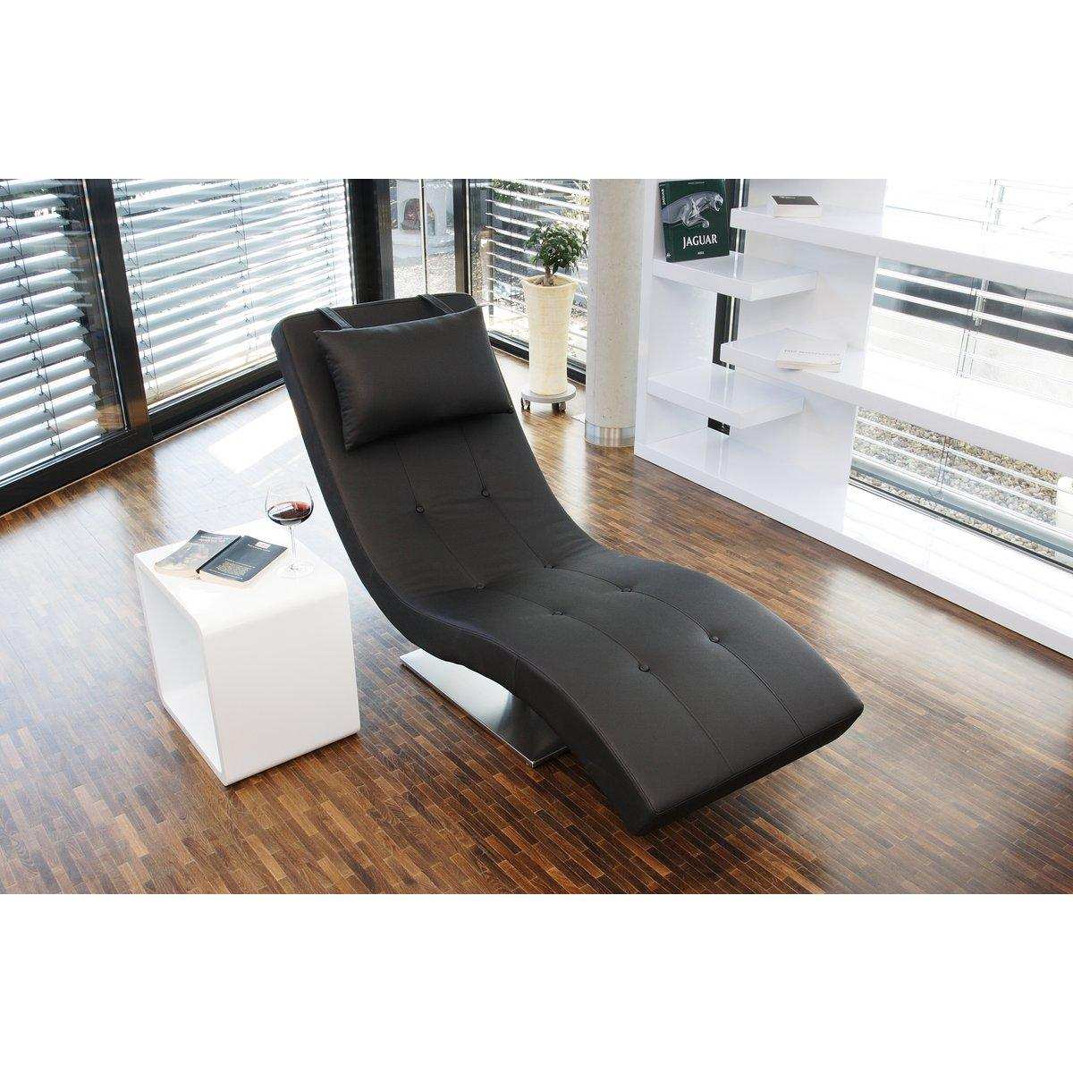 Relaxliege schwarz Kunstleder-Optik - HomeDesign Knaus