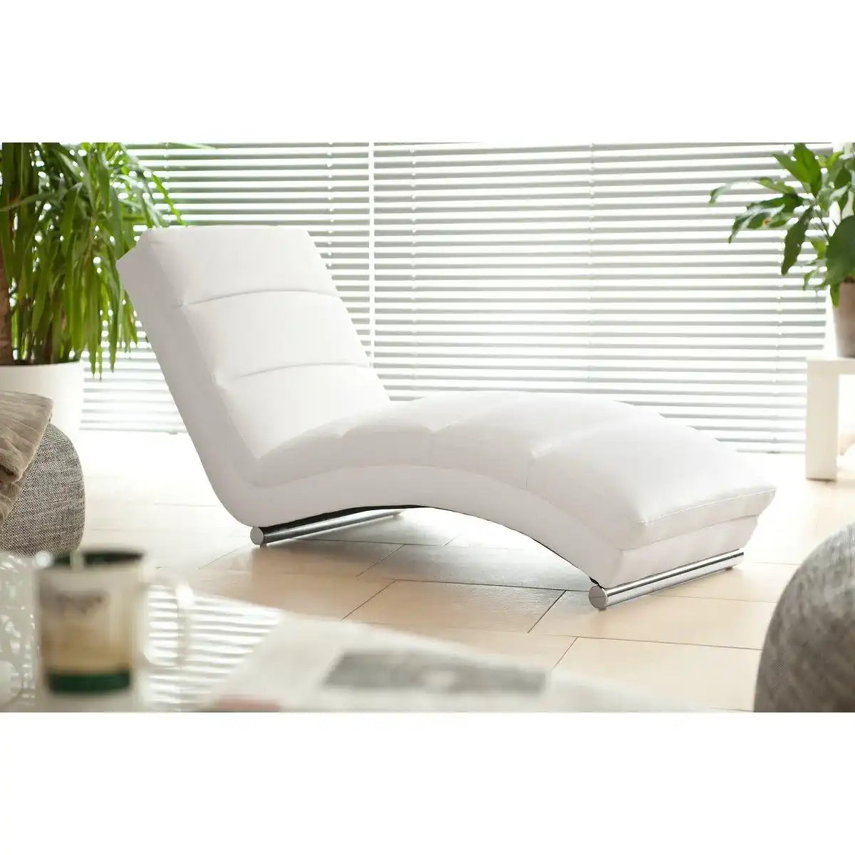 Relaxliege weiß Kunstleder-Optik - HomeDesign Knaus