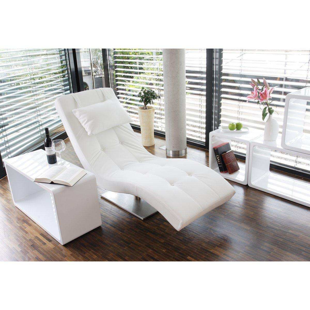 Relaxliege weiß Kunstleder-Optik - HomeDesign Knaus