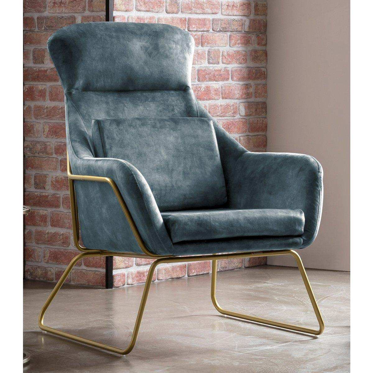Relaxsessel aus Samtvelours Blau - HomeDesign Knaus