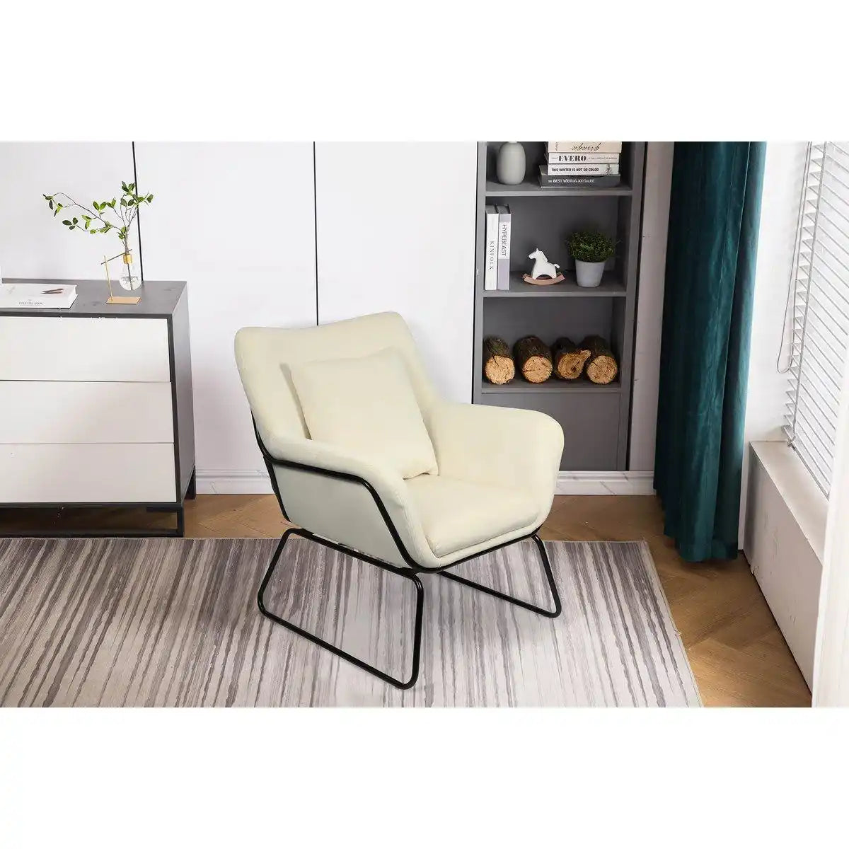 Relaxsessel mit Samtbezug Beige - HomeDesign Knaus