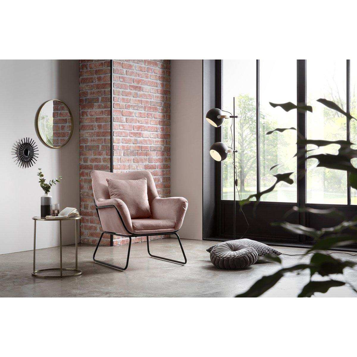 Relaxsessel mit Samtbezug Rose - HomeDesign Knaus