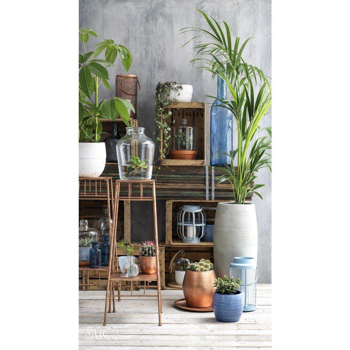 Rioja-Flaschenvase – H75 x Ø18 cm – recyceltes Glas – Hellblau - HomeDesign Knaus
