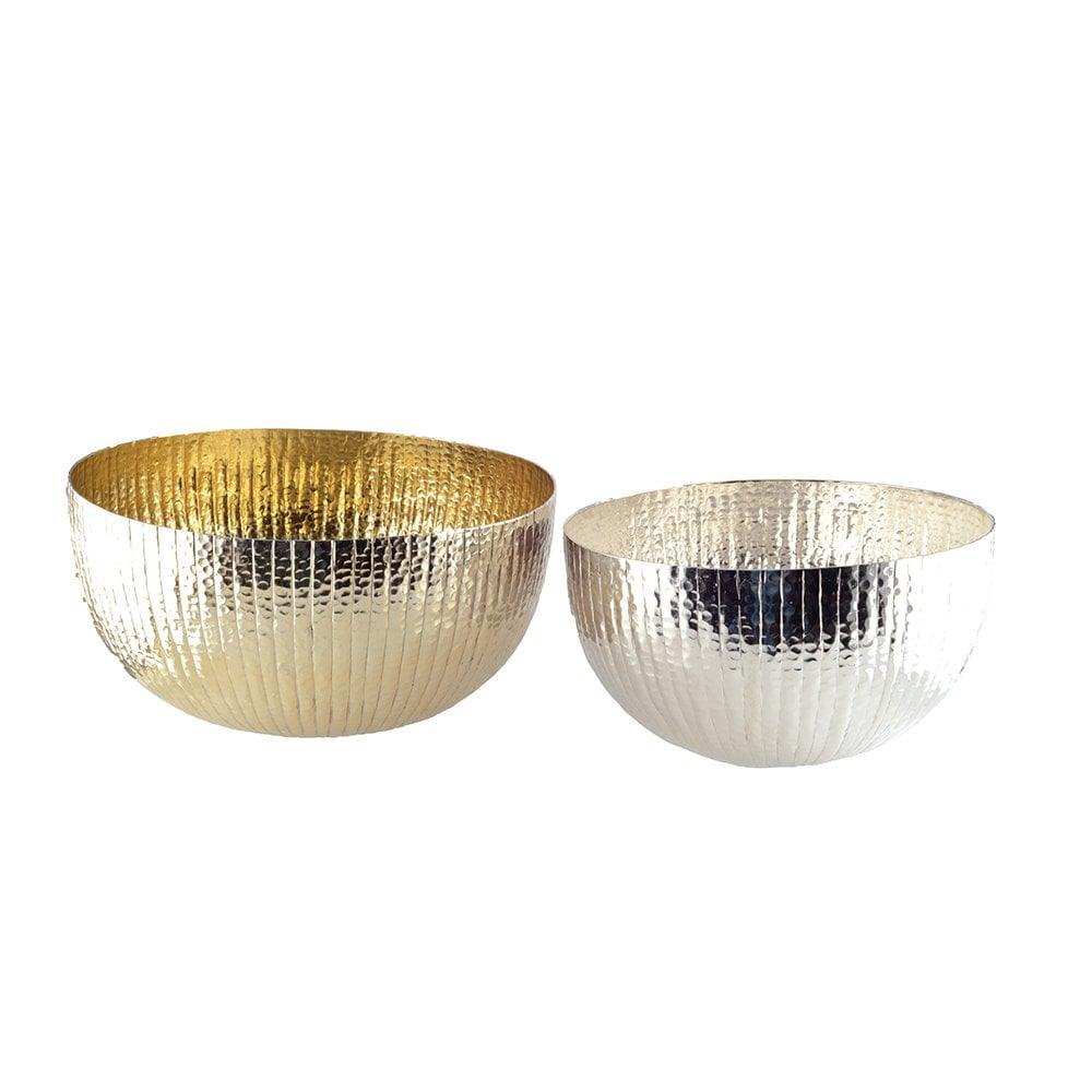 RUNDE SALATSCHÜSSEL AUS GOLD UND SILBER – 2ER-SET – 33 UND 35 CM - HomeDesign Knaus