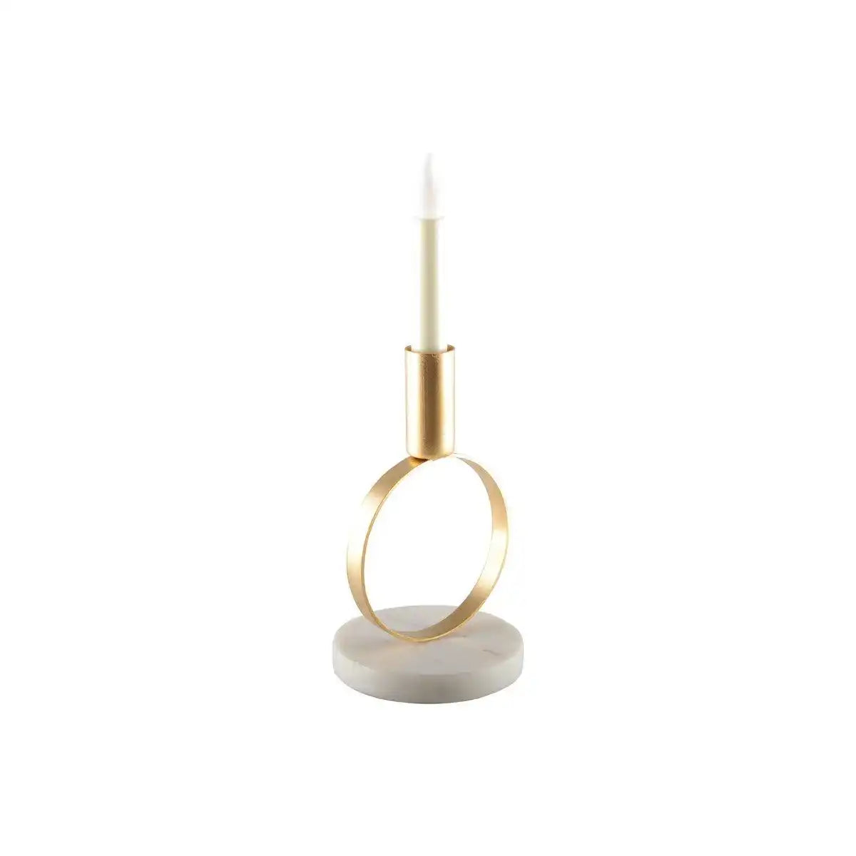 RUNDER MATT GOLDKERZENHALTER MIT MARMORHALTER H. 17 CM - HomeDesign Knaus