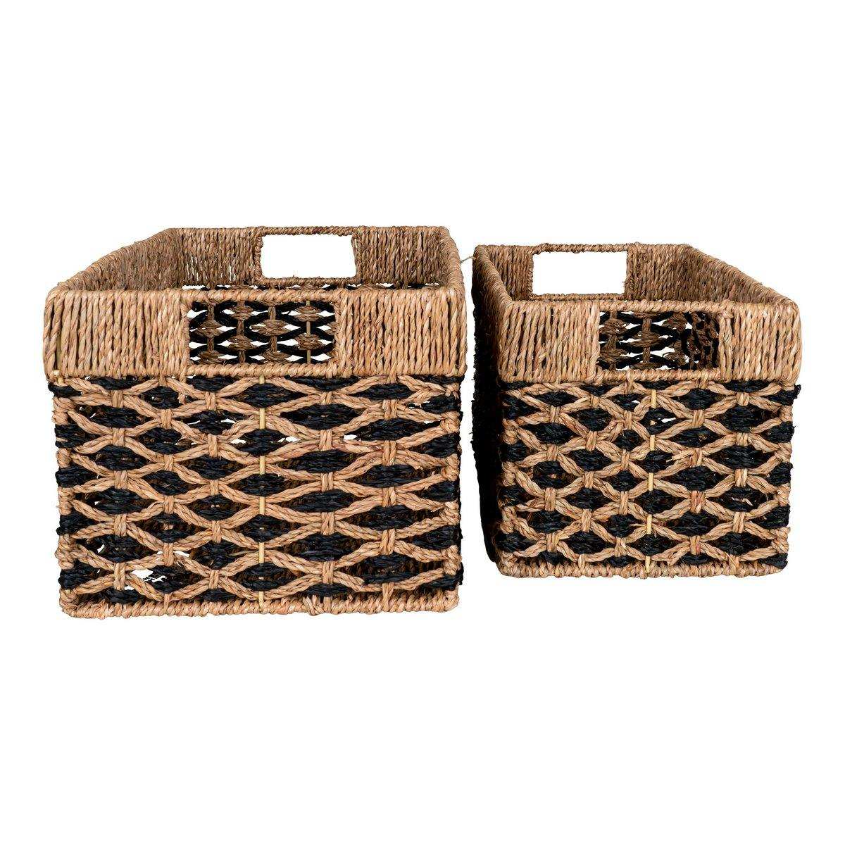 Salar-Körbe – Schwarz/Natur, Seegras – 2er-Set - HomeDesign Knaus