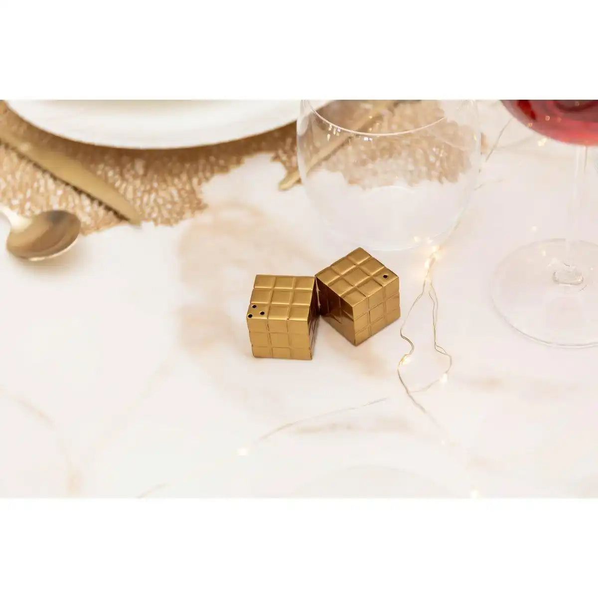 SALIERE ET POIVRIERE RUBIK'S WÜRFEL DORE 3X3X3CM - HomeDesign Knaus