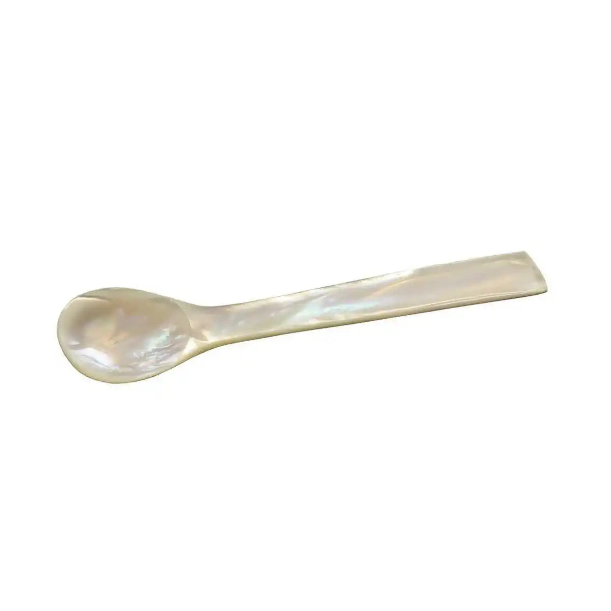 Salzlöffel Perlmutt (runde Enden, Länge 6 cm), Handarbeit, 100% Naturprodukt, Salz- u. Zuckerlöffel - HomeDesign Knaus