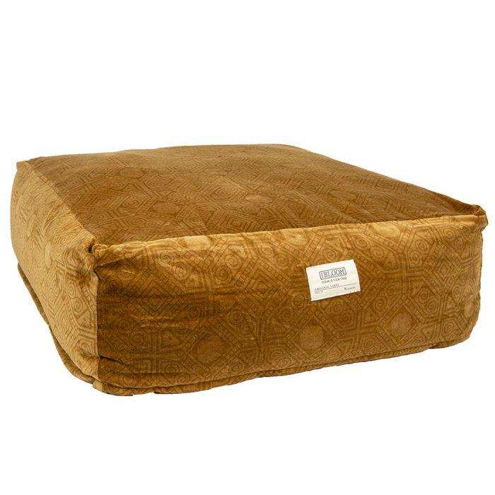 Samt-Bodenkissen Donna Senf 65x65x25 - HomeDesign Knaus